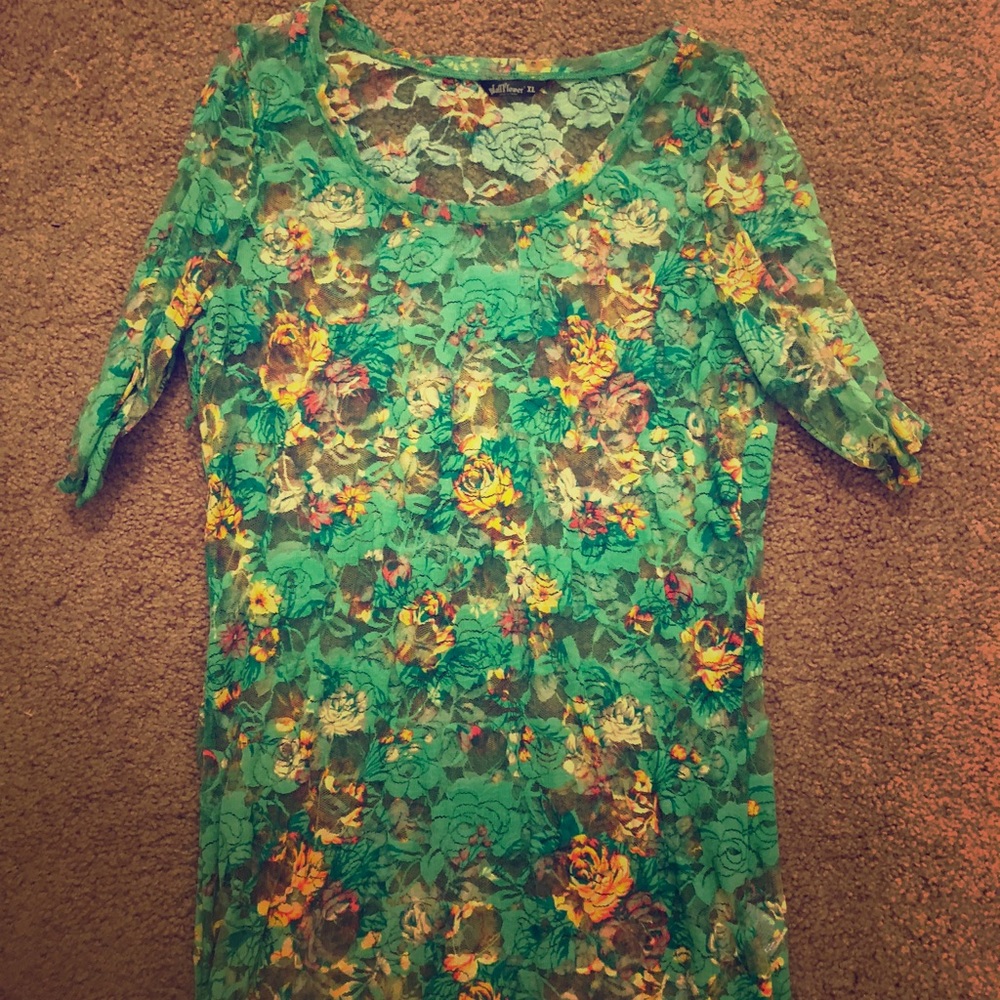 Lace bright colored top size xl